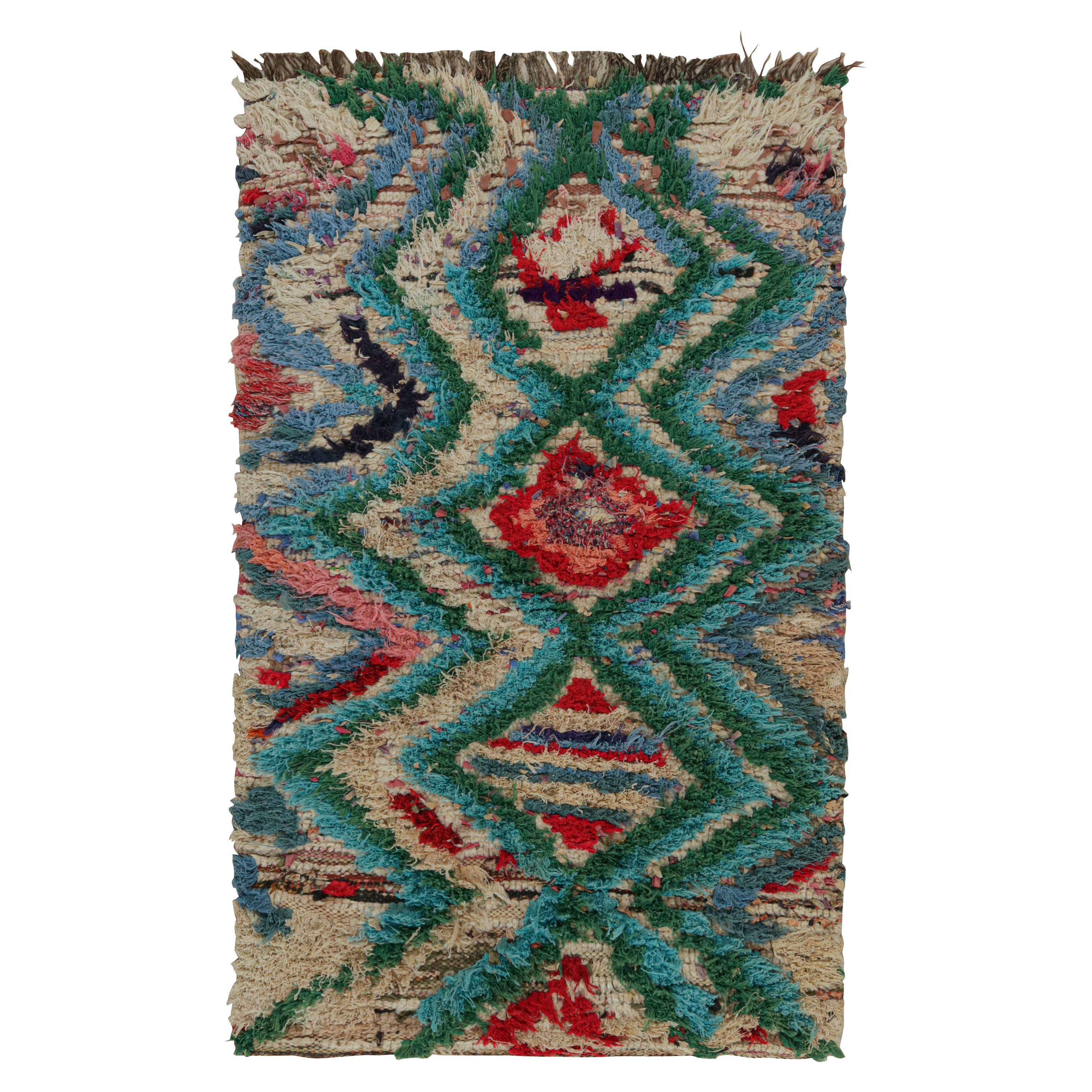 Vintage Moroccan Runner Rug with Diamond Patterns, from Rug & Kilim  For Sale