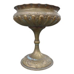 Vintage Italian Hammered Brass Urn Or Vessel