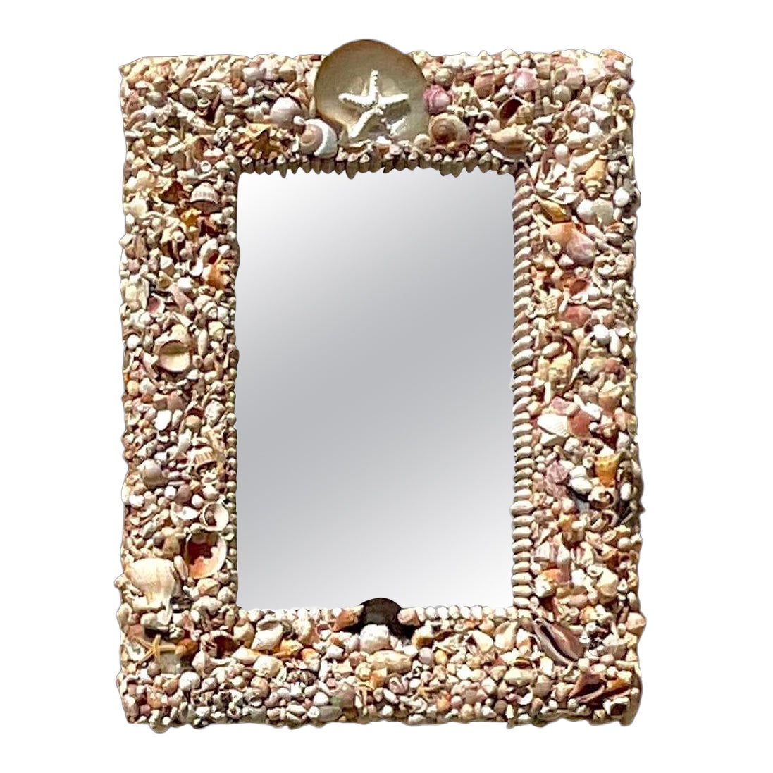 Coastal Hand Made Shell Mirror For Sale