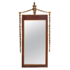 Antique Italian Neoclassical Style Mahogany & Gilt Mirror