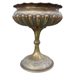 Vintage Italian Hammered Brass Urn Or Vessel