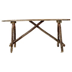 Rustic 19th Century French Lavandiere Console Table