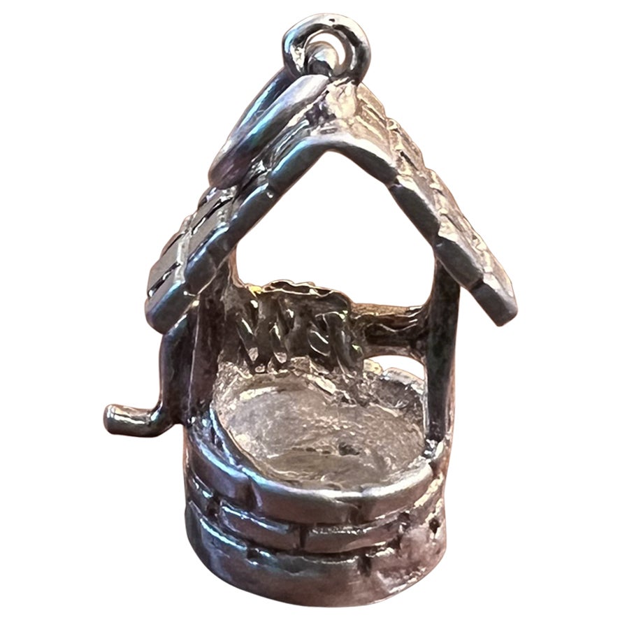 Vintage Silver Well Pendant Charm For Sale