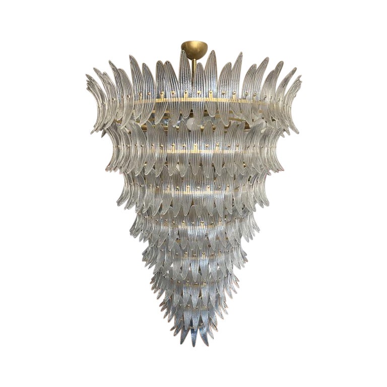 Giant Royal Pearl Palmette Chandelier, Murano For Sale