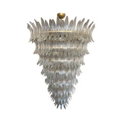 Lustre géant en perles royales et palmettes, Murano