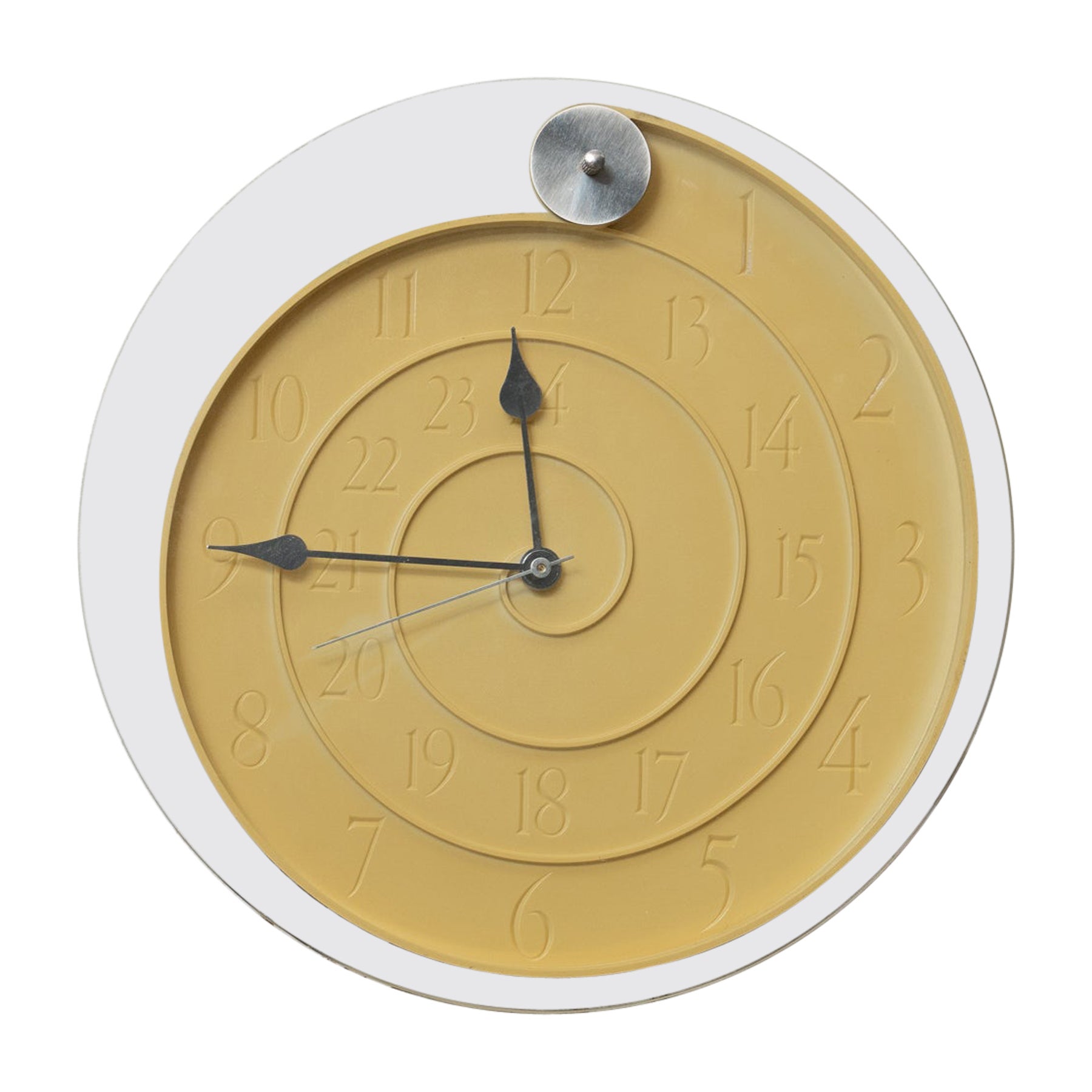 Spiral Elegance: 'Nautilus' Wall Clock by Oscar Tusquets, circa 1996 For Sale