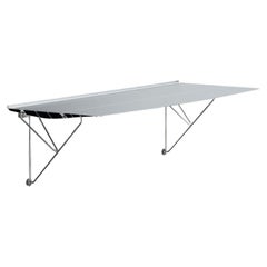 Table B Desk Wall-Mounted Aluminum Anodized Silver Top Stainless Steel Rod Legs