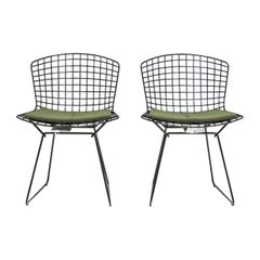 Knoll by Harry Bertoia Black & Green Bertoia Side Dining Chairs, Set of 2