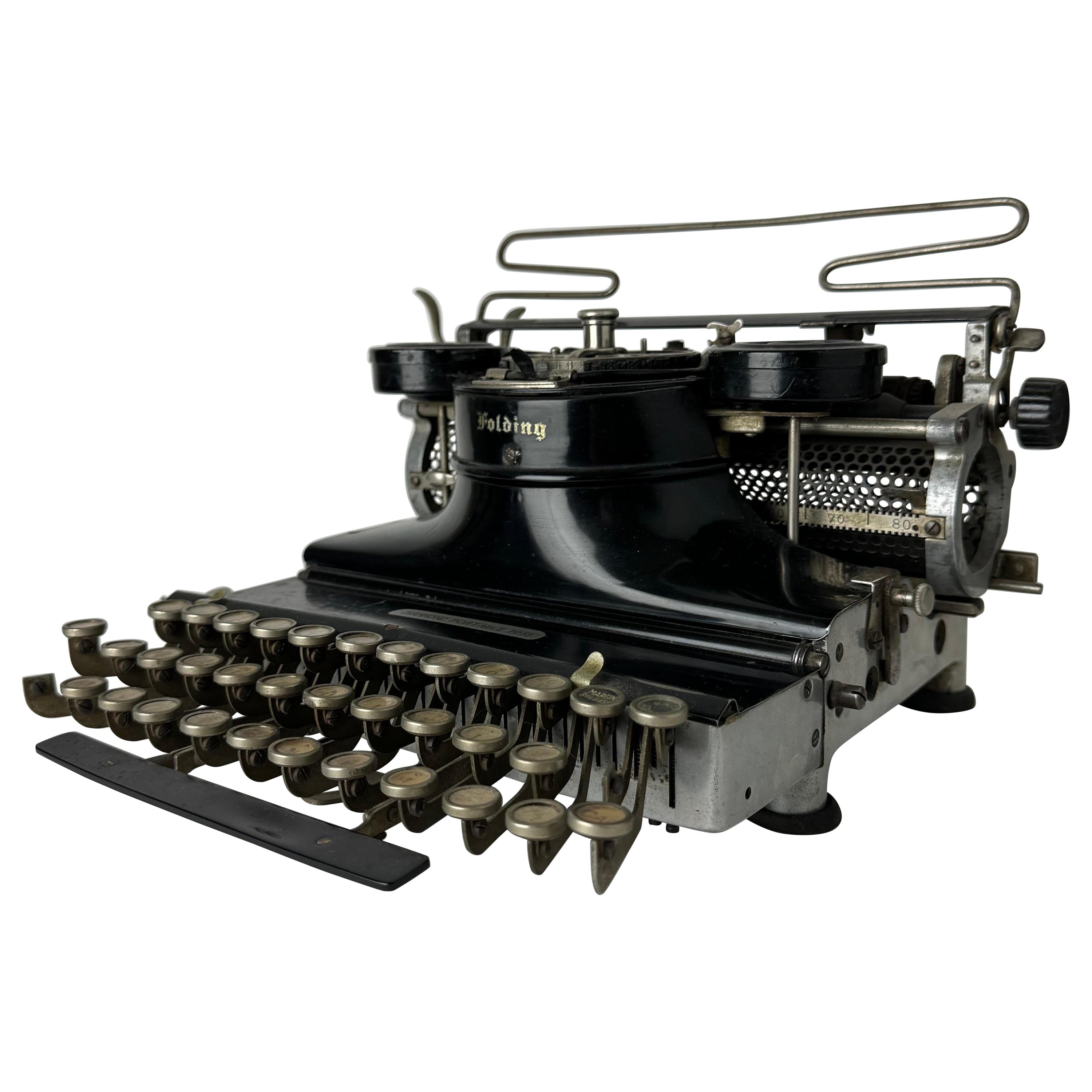 1918 Antique Hammond Folding Portable Typewriter For Sale
