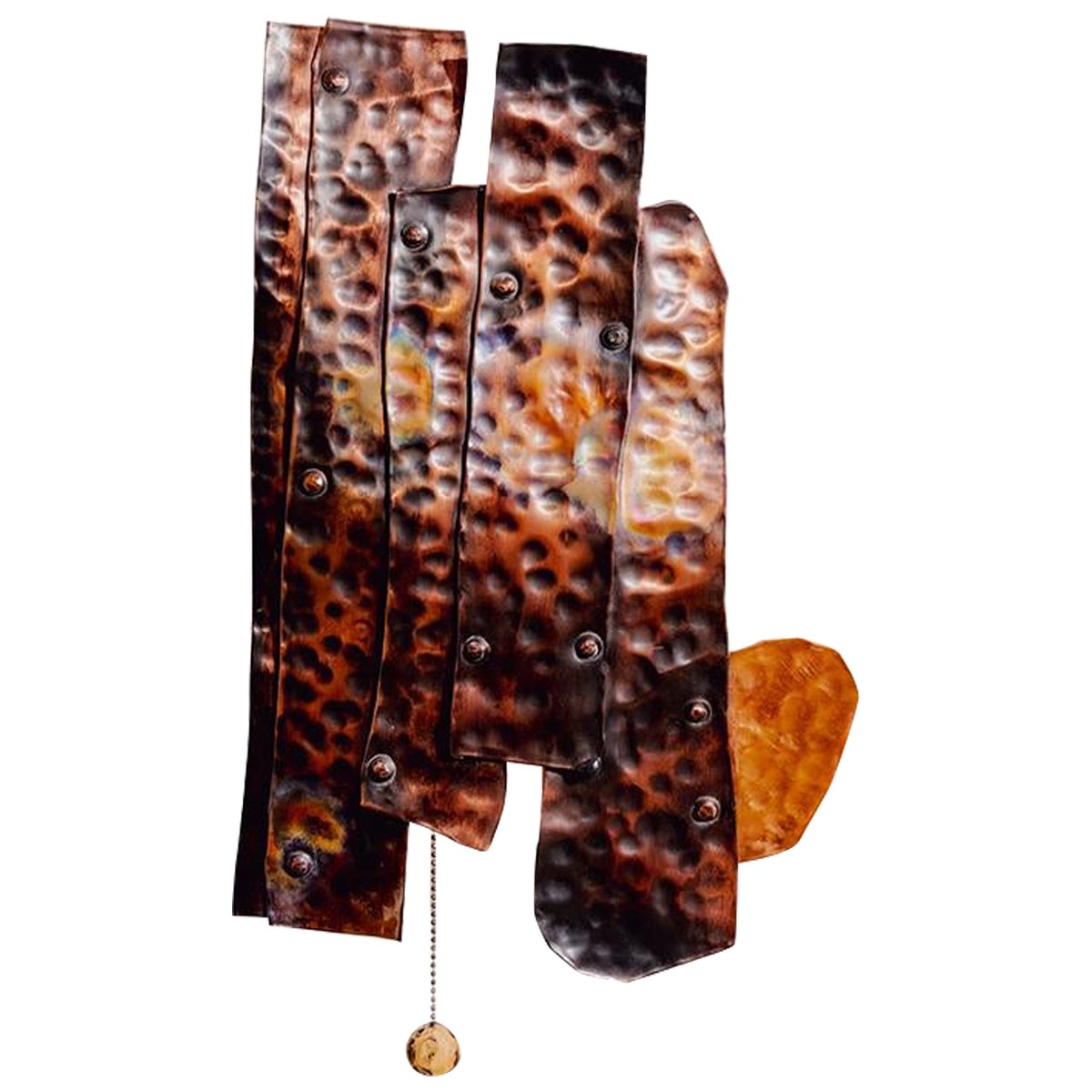 Hand-Hammered Copper Patch Sconce by Luke Malaney For Sale