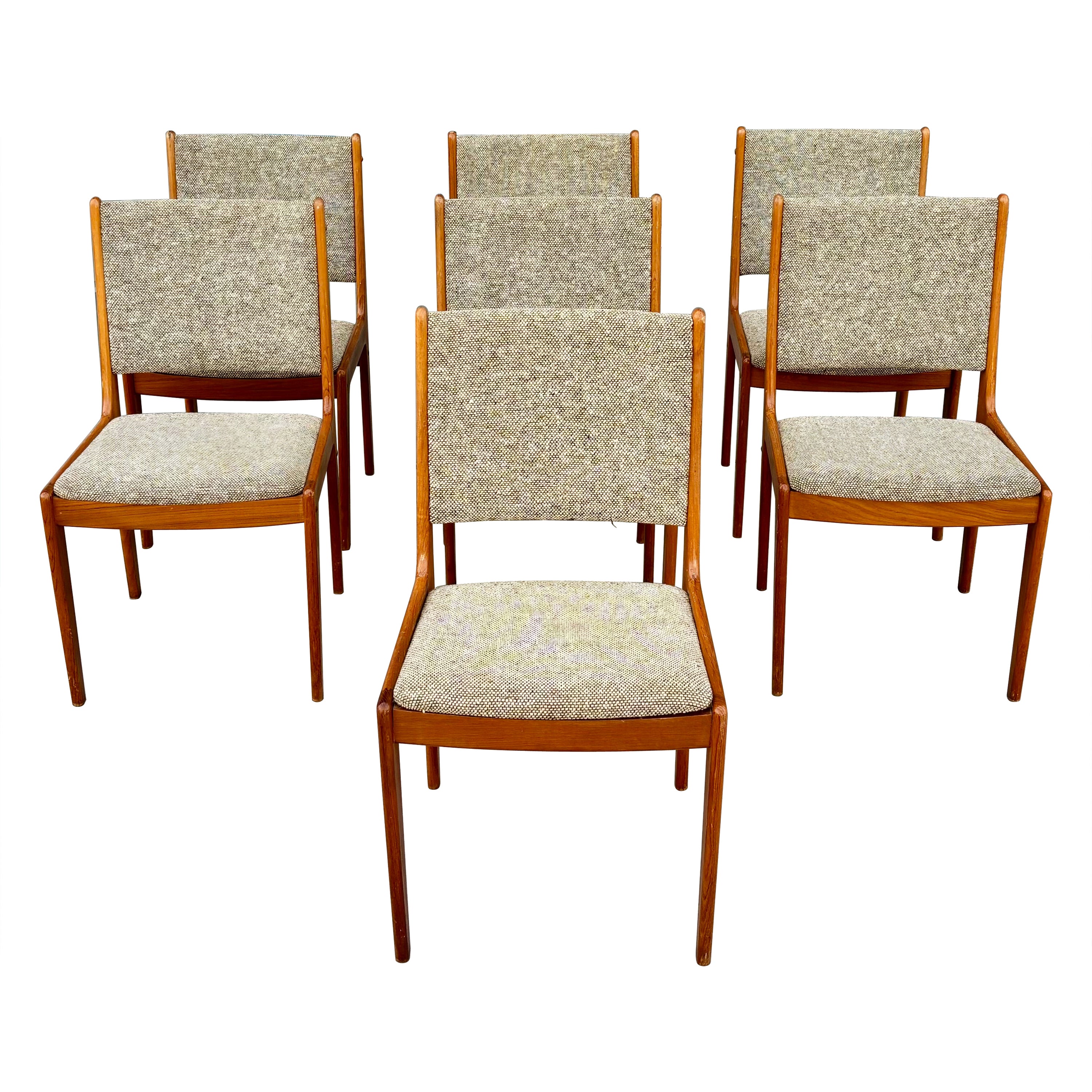 1960s Danish Modern Teak Dining Chairs- Set of 7 en vente