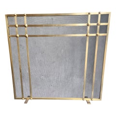 Écran de cheminée en or sur mesure