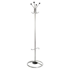 Bauhaus Style Black and Chrome Coat Stand Attributed to Slezák, 1930s