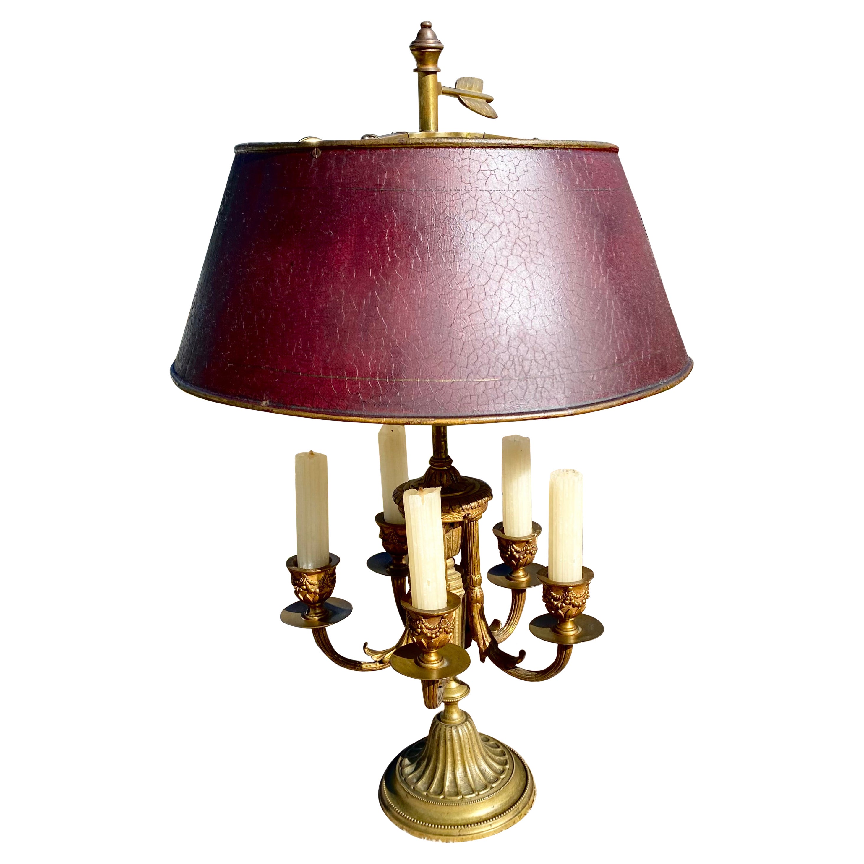 French Bronze Five-Light Bouillotte Lamp