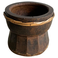 19th Century Japanese Usu Mochi Mortar Carved from a Cedar Log