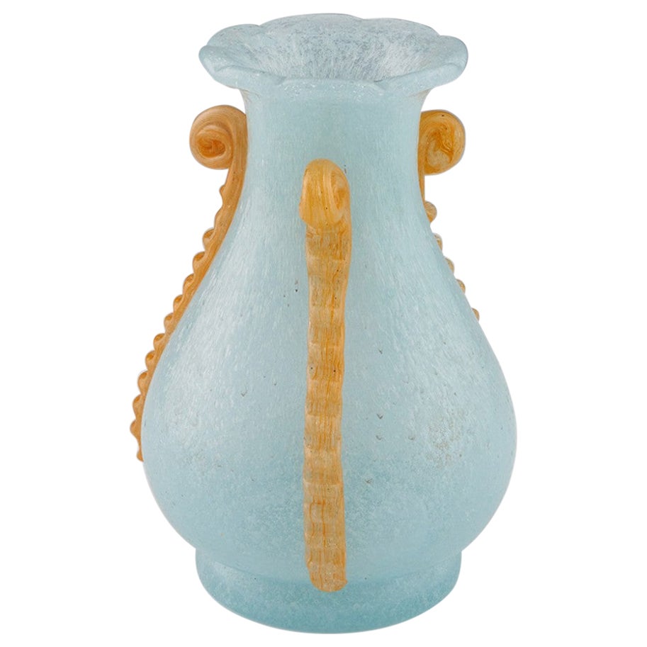 Skrdlovice Antique Glass Vase Designed by Emmanuel Beranek 1946