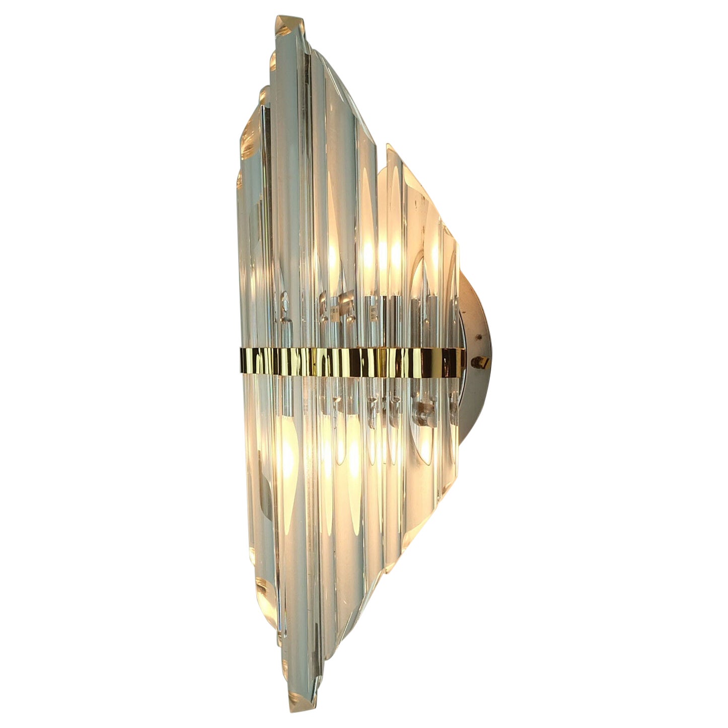 WALL SCONCE Glasstangen und Metallstangen aus der Mitte des Jahrhunderts im Hollywood-Regency-Stil im Angebot