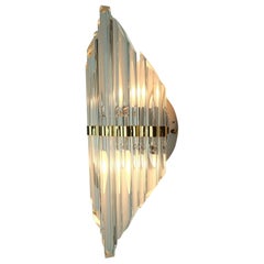 WALL SCONCE Glasstangen und Metallstangen aus der Mitte des Jahrhunderts im Hollywood-Regency-Stil