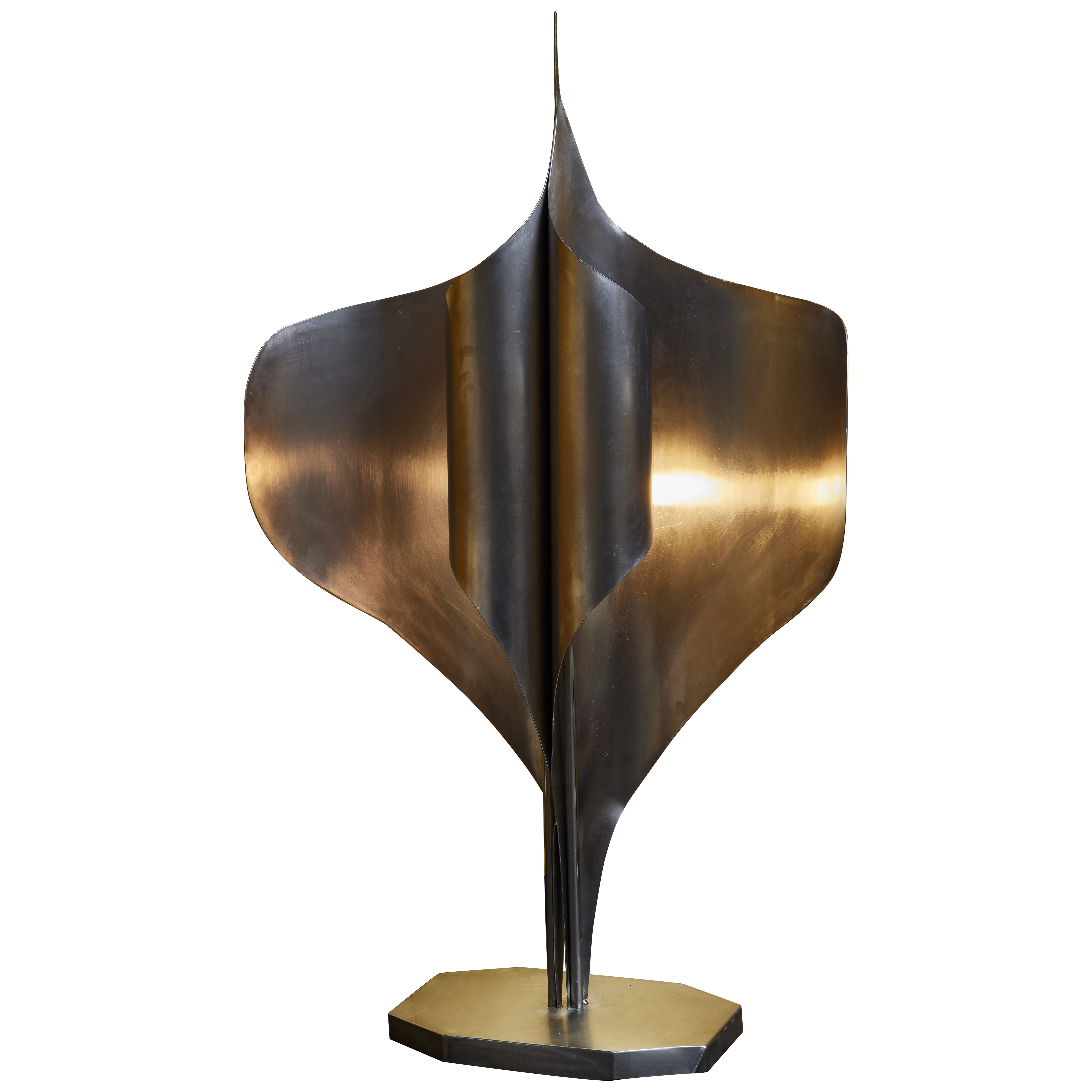 Louis Durot Unique Steel Floor Lamp For Sale
