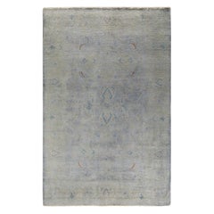 Contemporary Overdyed Hand Knotted Wool Gray Area Rug