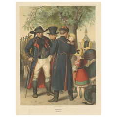 Antique Costume Print of Traditional Attire of Pomerania: Weitzacker in 1870