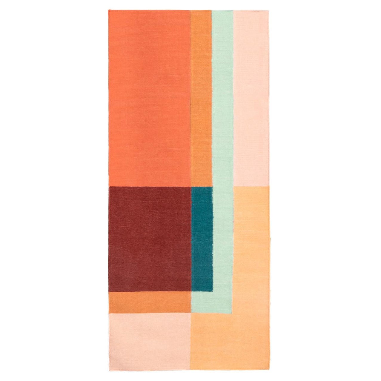 Dune - Design Kilim Rug Liver Studio Milan Wool Carpet Cotton Handwoven For Sale