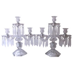Candelabros de Cristal y Vidrio, Pareja