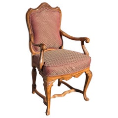 Antique Carved Italian Walnut Arm Chair