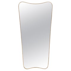 1950s Italian Modernist Grand Scale Shaped Brass Mirror