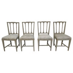 Antique Set of Four  19th Century Swedish Neoclassical Chairs 