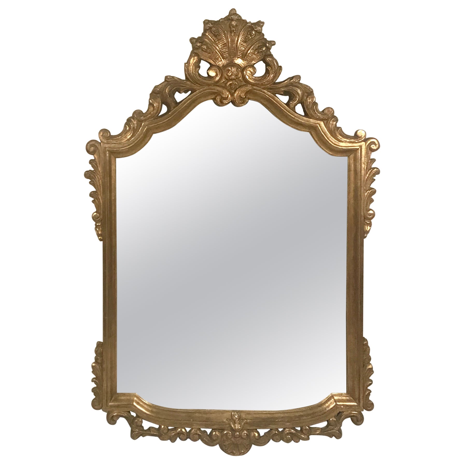 French Baroque Mirror, 19th century, Giltwood