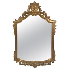 Antique French Baroque Mirror, 19th century, Giltwood