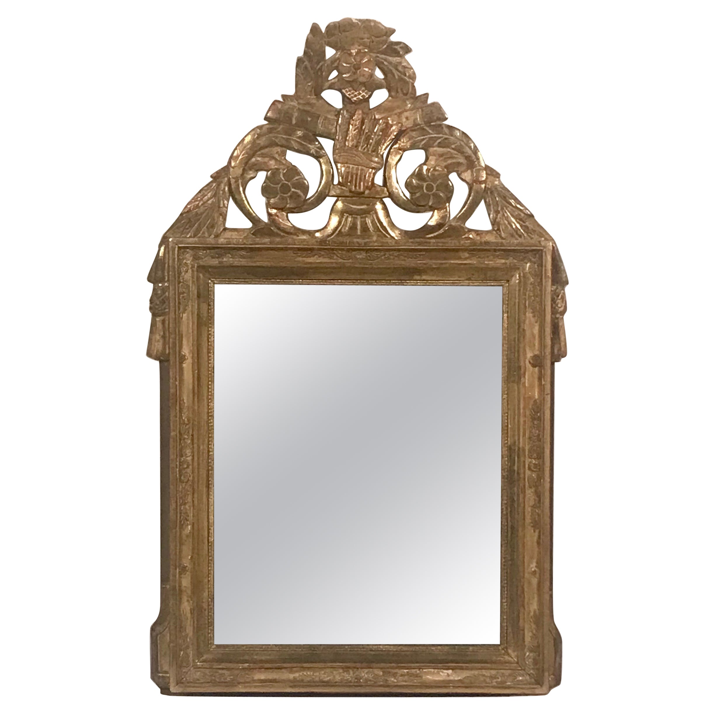French Gilt Wood Mirror, Louis XVI Period 1780-1800