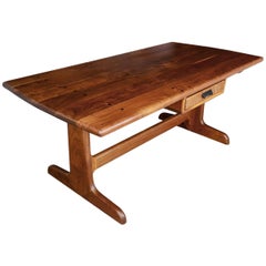 Vintage Solid Walnut Studio Craft Executive Desk