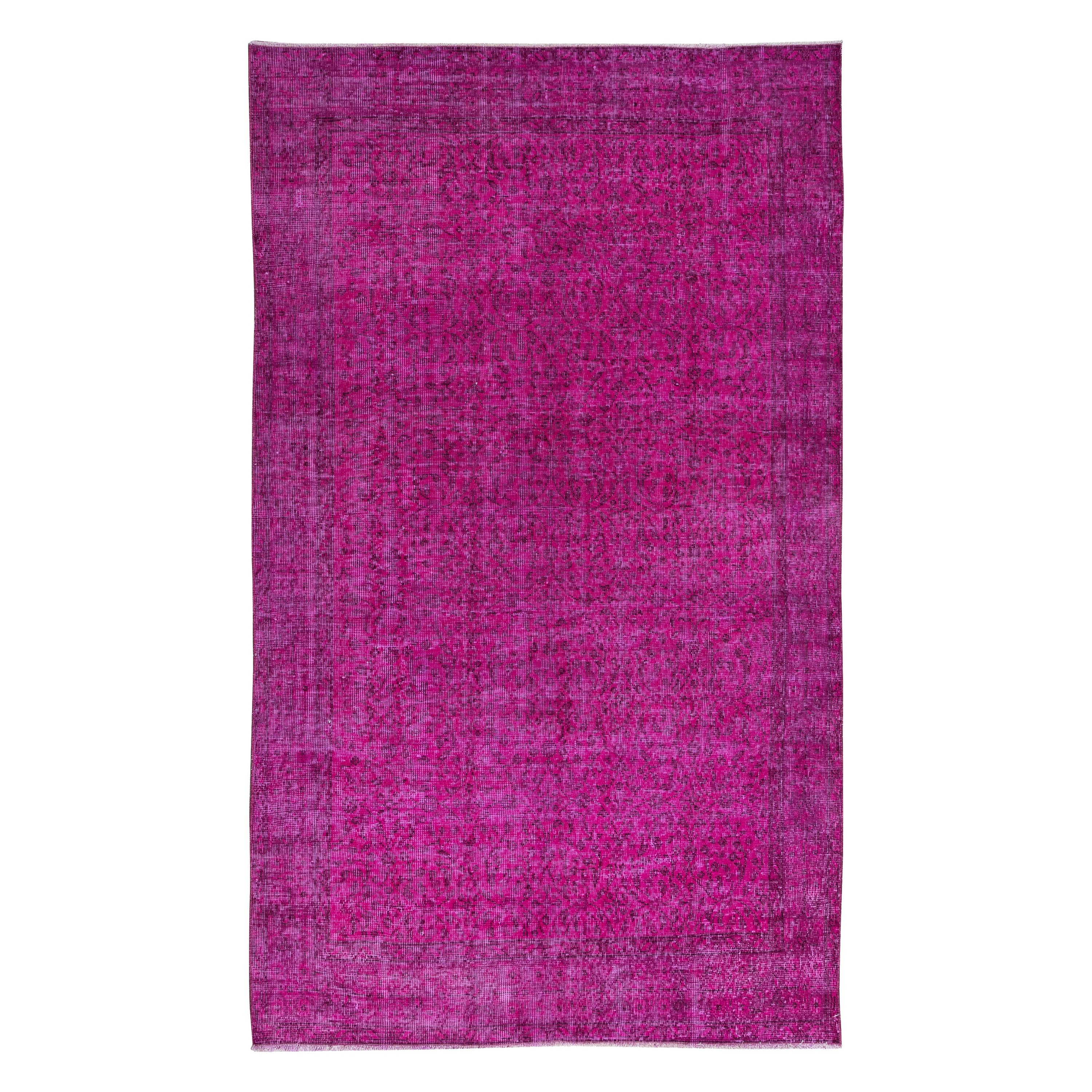5.2x8.4 Ft Pink Rug From Turkey, Great 4 Modern Interior, Handmade Floral Carpet (tapis floral fait à la main)