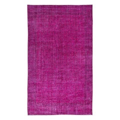 Vintage 5.2x8.4 Ft Pink Rug From Turkey, Great 4 Modern Interior, Handmade Floral Carpet