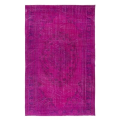 6.3x10 Ft Contemporary Area Rug in Pink & Light Purple, Handmade Turkish Carpet