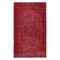 5x8.4 Ft Authentic Turkish Handmade Area Rug in Red, Great 4 Modern Interiors