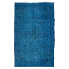 Alfombra china azul inspirada en el art déco, de 2,5 x 2,8 metros, hecha a mano, para interiores modernos