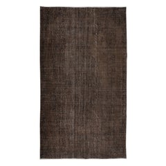 5.4x9.5 Ft Dekorativer Vintage-Teppich in Brown, handgewebt und handgeknüpft in der Türkei