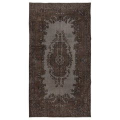 5x8.7 Ft Handgefertigter Türkischer Teppich in Brown, Modern Home Decor Teppich mit Medaillon