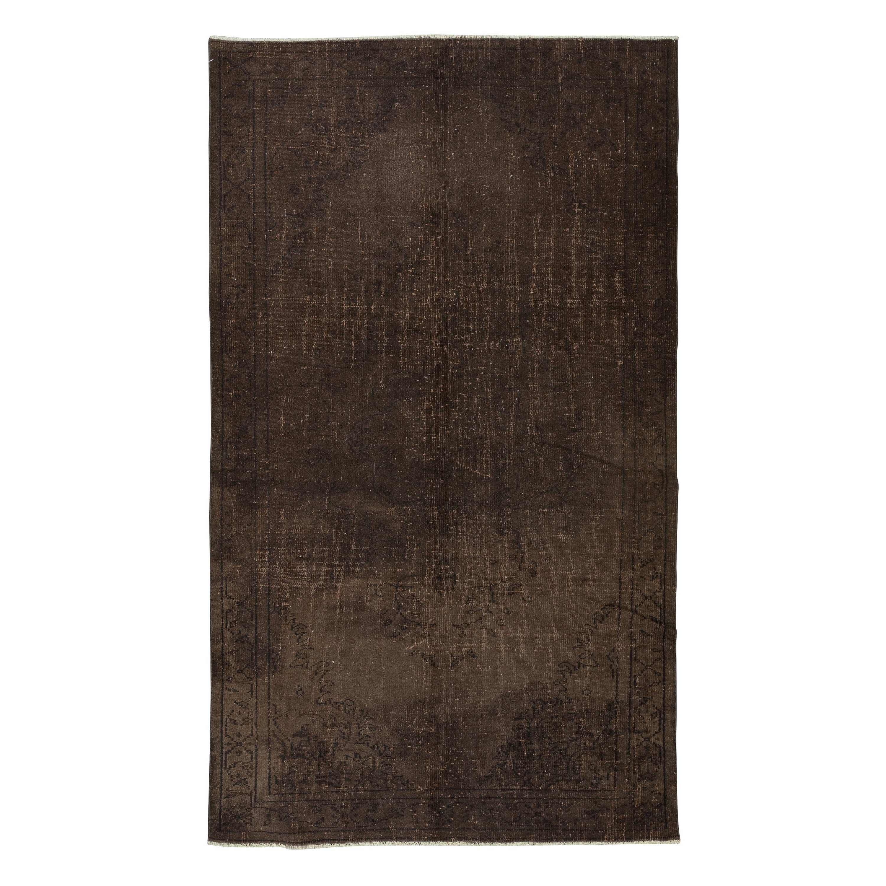 6x9.6 Ft Modern Area Rug in Brown, Turkish Wool Carpet, Handmade in Turkey For Sale