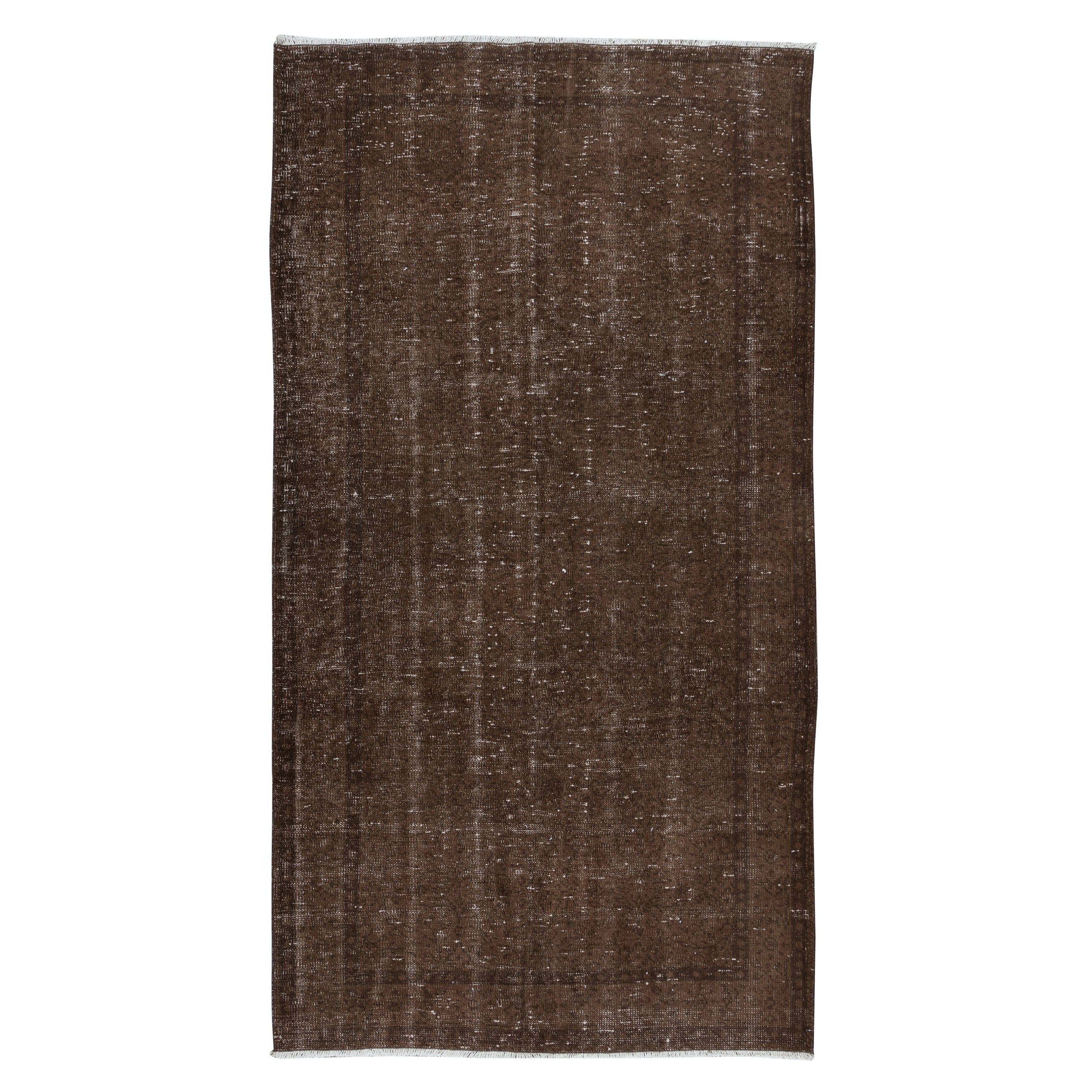 5x8.7 Ft Contemporary Handmade Turkish Rug in Brown for Living Room Decor For Sale