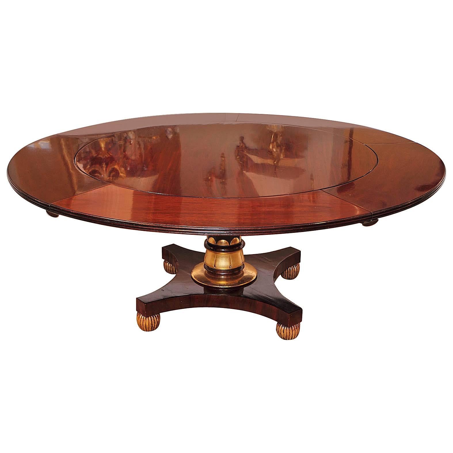 19th Century Regency Mahogany and Parcel-Gilt Dining Table