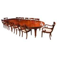 Antique 15ft Extending Dining Table by Edwards & Roberts 19th C & 14 chairs