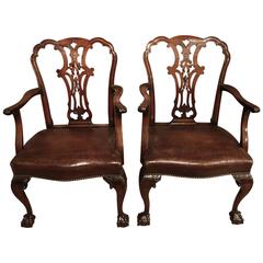 Set of Six Quality George II Style Mahogany Dining Chairs, circa 1870