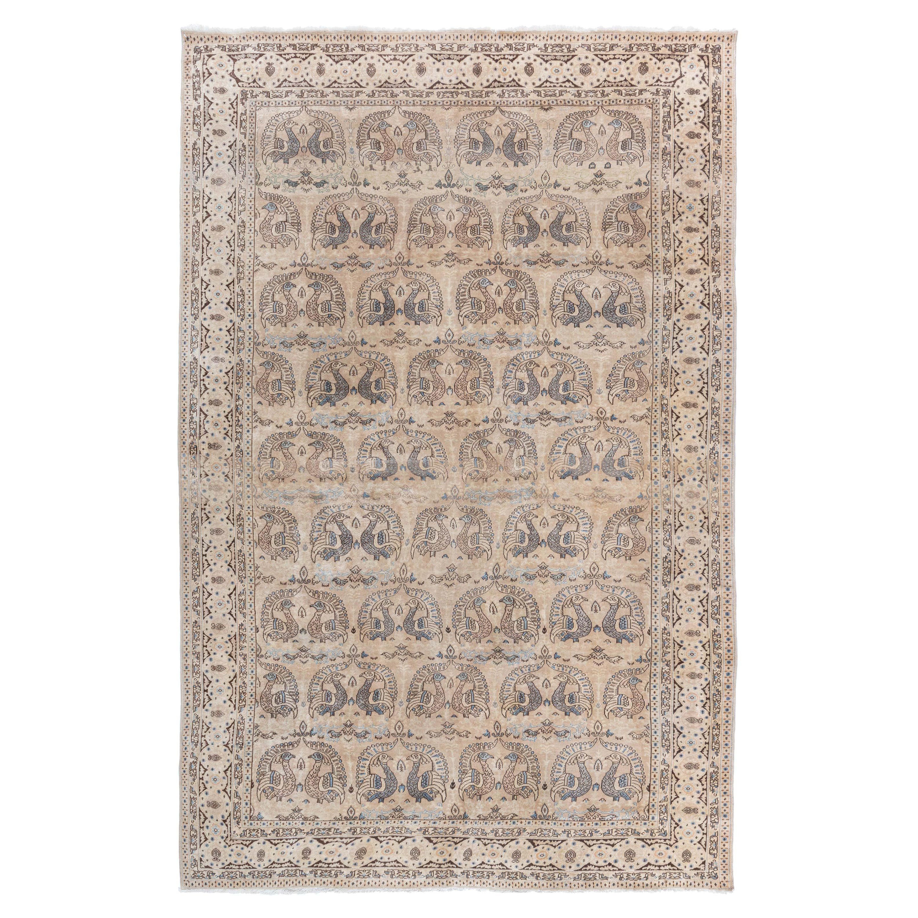 Antique Sivas Handwoven Wool Carpet For Sale