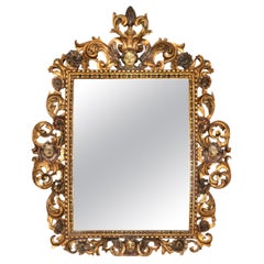 18th Century Portuguese Baroque Period Golden Gilt Mirror
