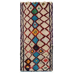 Vintage Moroccan Runner Rug with Colorful Diamond Patterns, from Rug & Kilim 