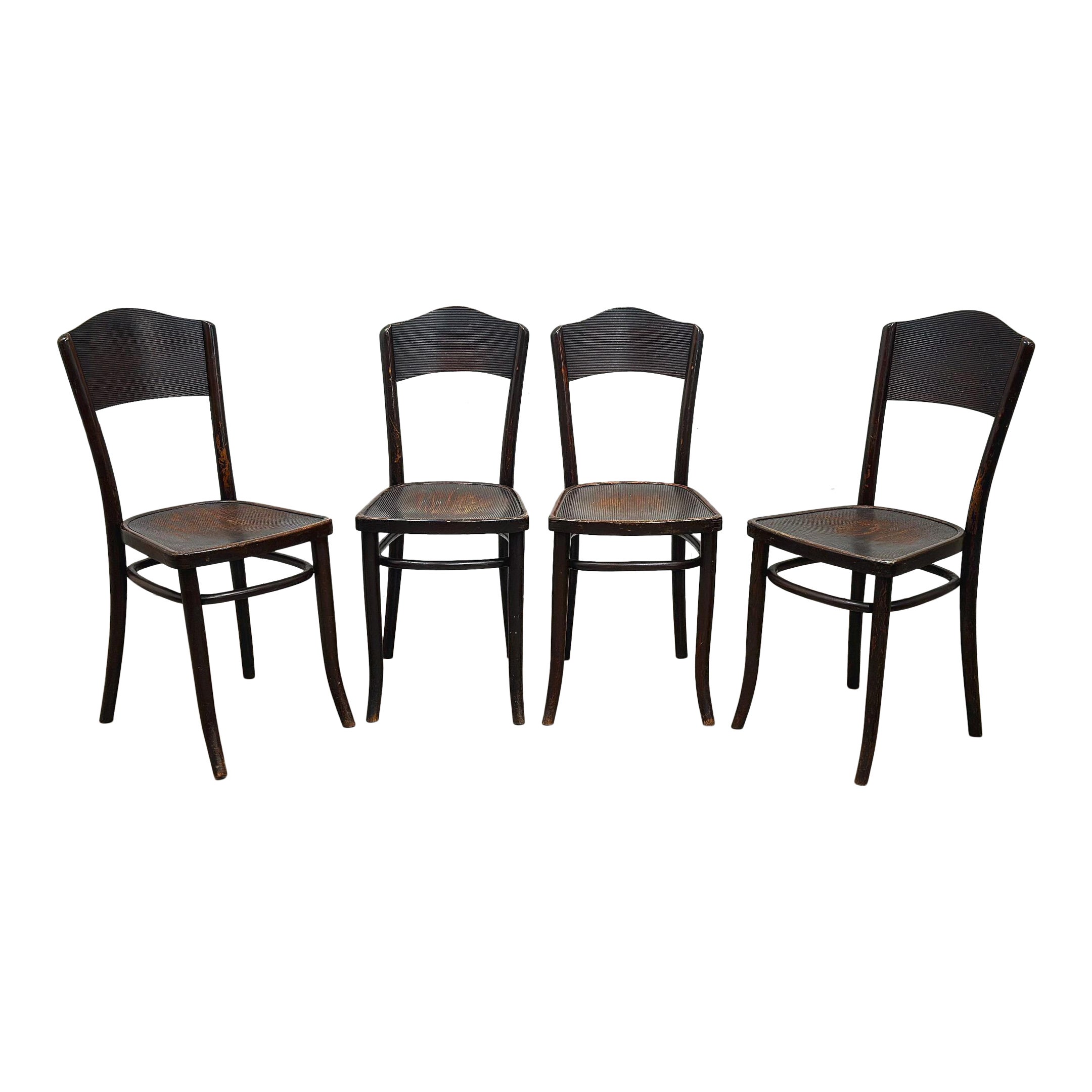 Thonet Bistro Cafe Dining Chairs - Bentwood Vienna Secessionist - Set of 4 